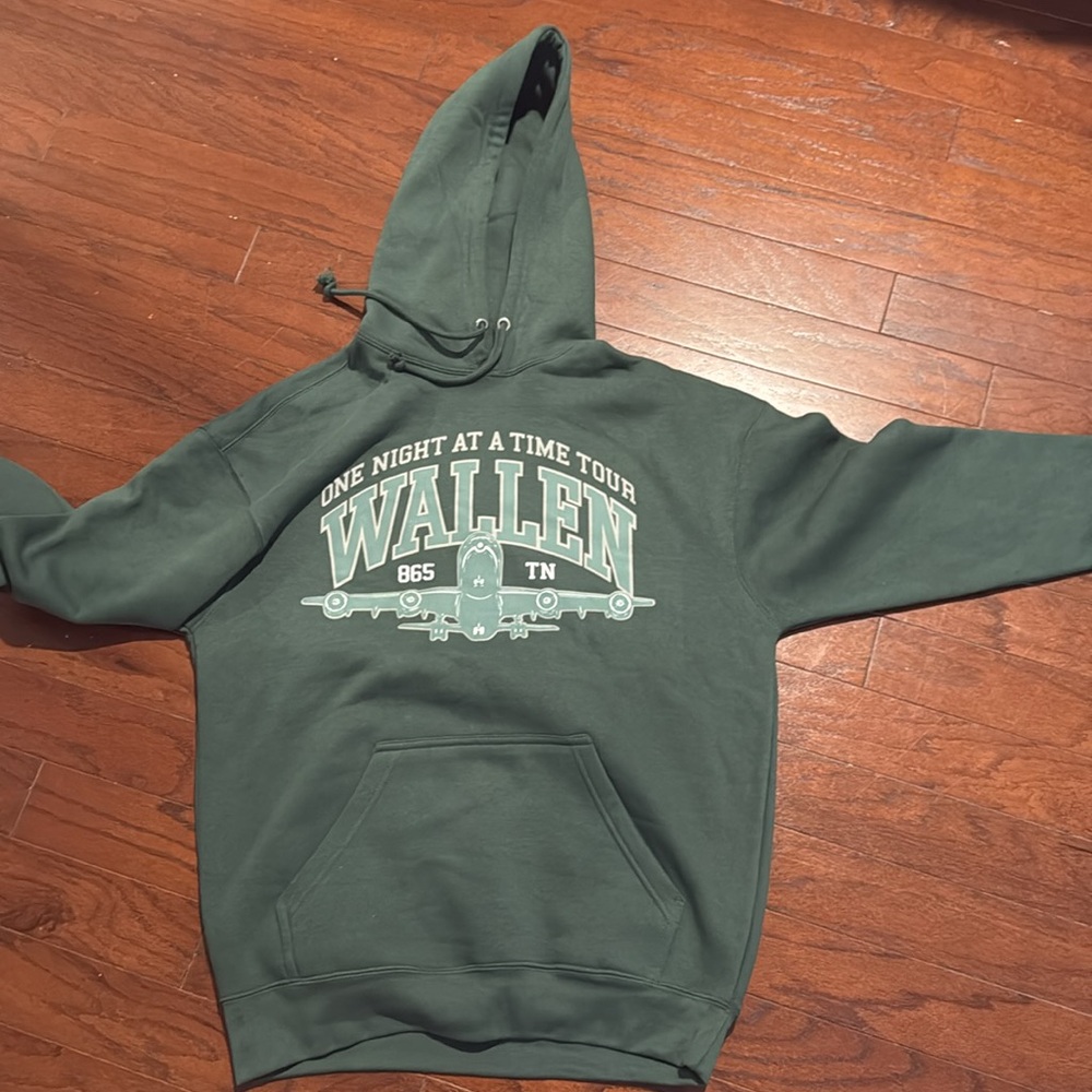 Green Morgan Wallen One thing at a time tour merch hoodie